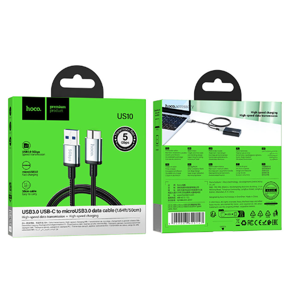 Cable  USB3.0 a Micro Sata 5Gbps 50cm Hoco US10