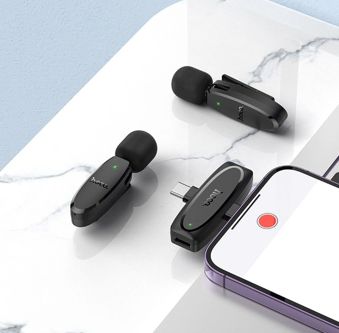 Micrófono inalámbrico Lavalier Dual  Lightning to USB-C Hoco L15