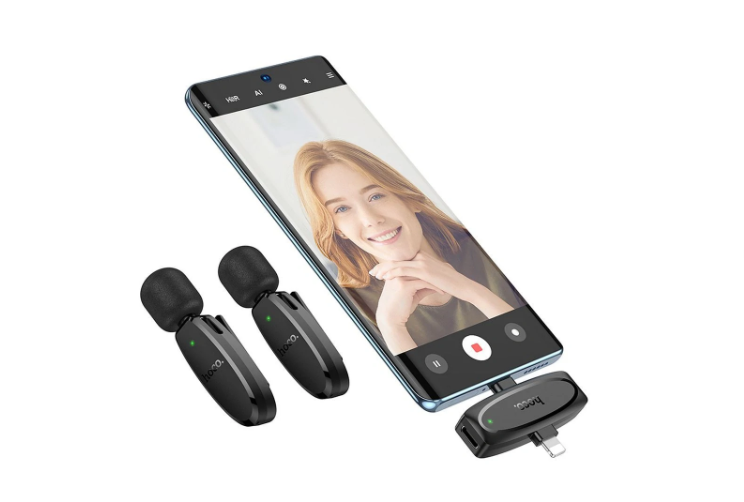 Micrófono inalámbrico Lavalier Dual  Lightning to USB-C Hoco L15