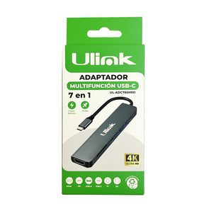 Adaptador Multifunción USB-C  7 en 1 Ulink  UL-ADC785HRD