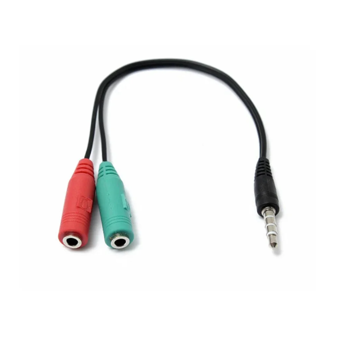 Cable De Audio 3.5mm Macho a Micrófono y Audifono Hembra