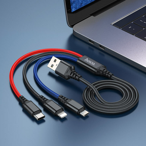 Cable USB a iP+Tipo C+Micro 2A HOCO X76