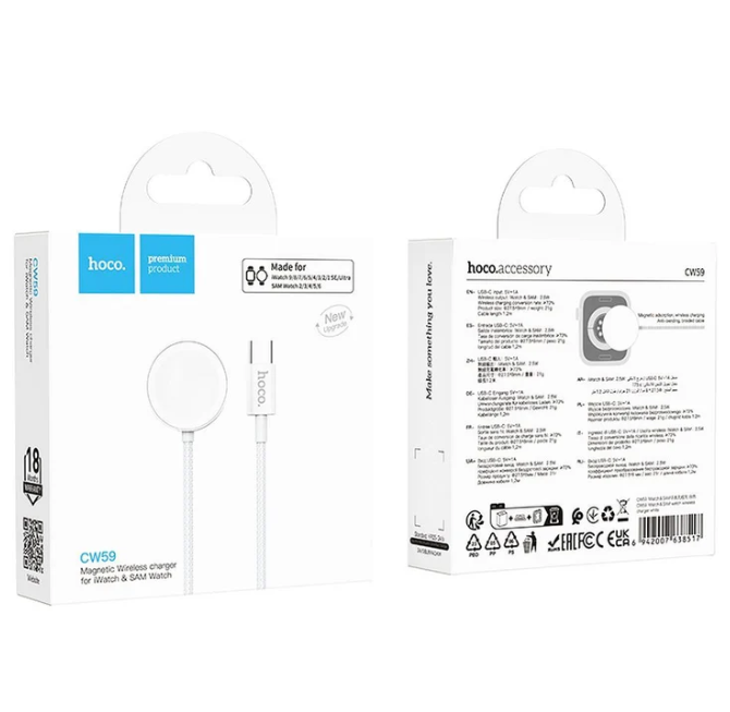 Cargador de reloj  iWatch y SAM Watch USB-C Hoco CW59