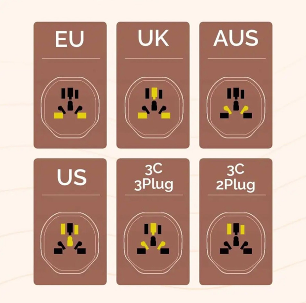 Adaptador Enchufe universal para varios paises Hoco AC6