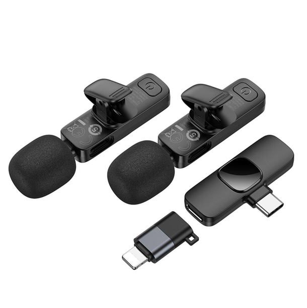 Micrófono inalámbrico de solapa Dual Mic USB-C Y para IP Borofone BFK15