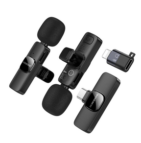Micrófono inalámbrico de solapa Dual Mic USB-C Y para IP Borofone BFK15