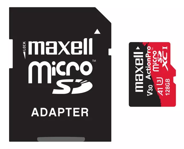 Tarjeta de memoria MicroSD 128GB  8k + Adaptador 100MB/s Maxell