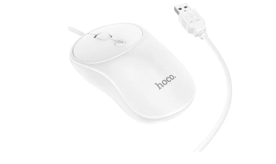Mouse alambrico USB Hoco GM13 blanco