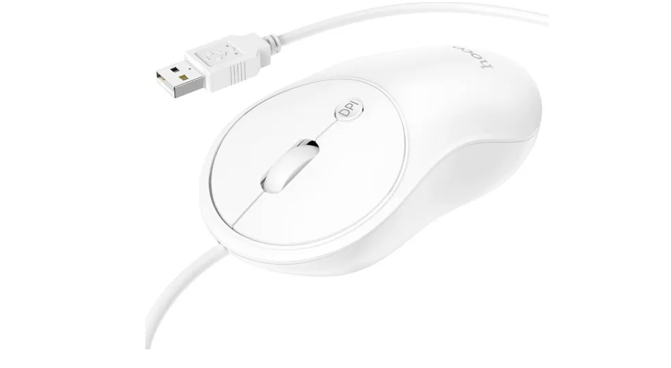 Mouse alambrico USB Hoco GM13 blanco