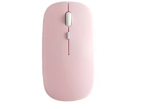 Mouse inalambrico conexion Bluetooth  2.4G recargable Rosado