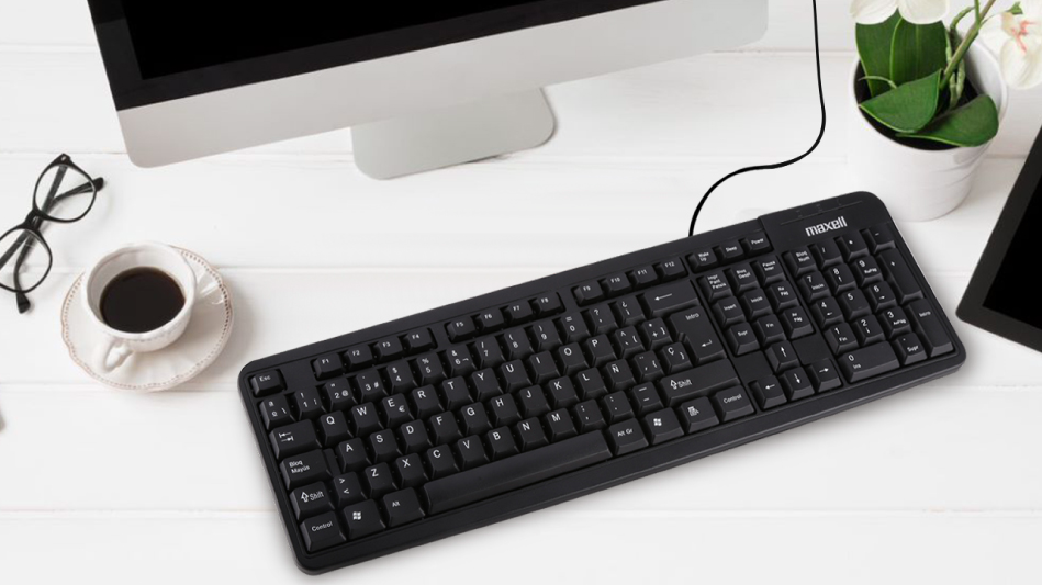 Teclado con cable USB ergonomico Maxell KB-90