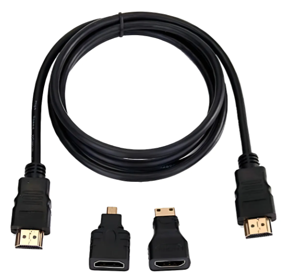 Cable Hdmi  3 En 1, Con Adaptadores Mini Hdmi Y Micro Hdmi