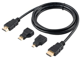 Cable Hdmi  3 En 1, Con Adaptadores Mini Hdmi Y Micro Hdmi