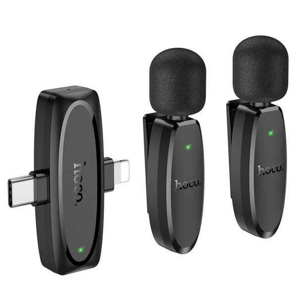 Micrófono inalámbrico Lavalier Dual  Lightning to USB-C Hoco L15