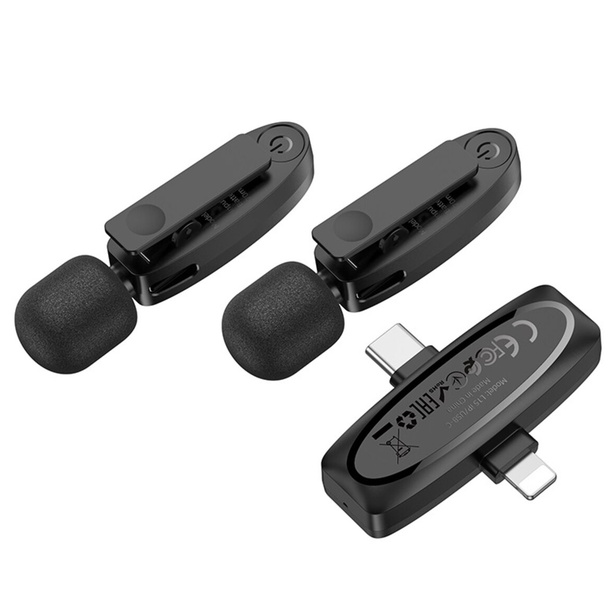 Micrófono inalámbrico Lavalier Dual  Lightning to USB-C Hoco L15