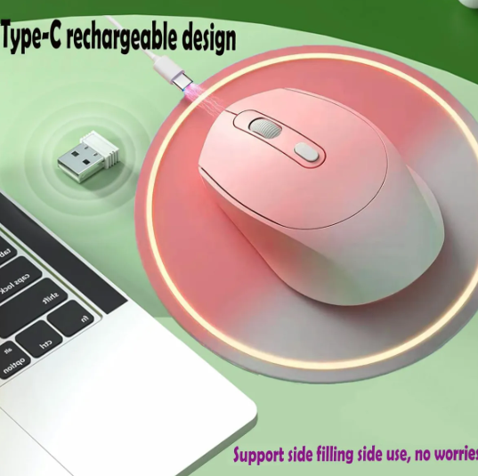 Mouse Bluetooth 2.4ghz M128 rosado
