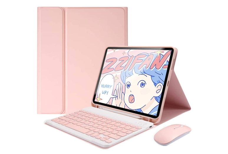 Funda con teclado para IPAD Air11 (2025/2024) Air5/Air4 10.9 rosado