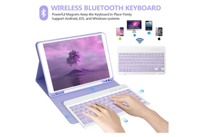 Funda con teclado para IPAD Air11 (2025/2024) Air5/Air4 10.9 lila