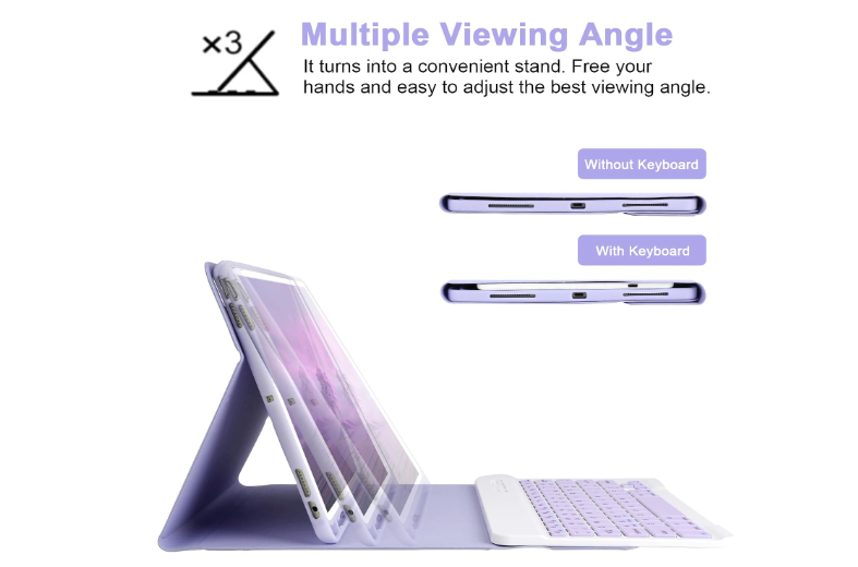 Funda con teclado para IPAD Air11 (2025/2024) Air5/Air4 10.9 lila
