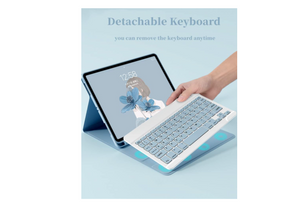 Funda con teclado para IPAD Air11 (2025/2024) Air5/Air4 10.9 celeste