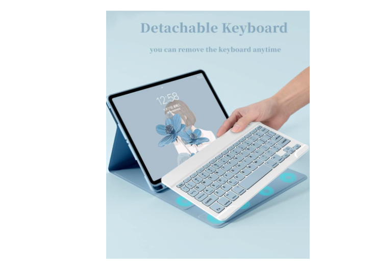 Funda con teclado para IPAD Air11 (2025/2024) Air5/Air4 10.9 celeste