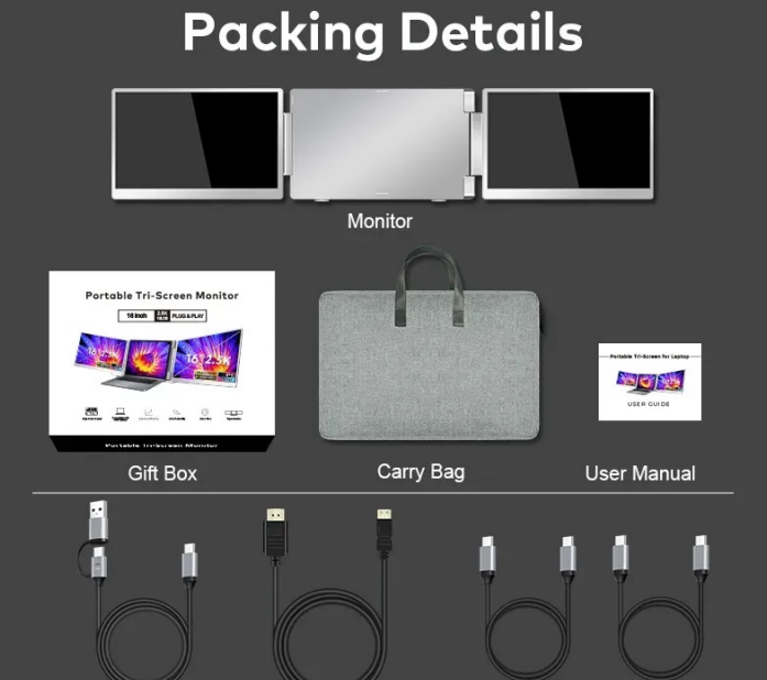 Monitor doble pantalla 16 Qhd 2650x1600 C-S5