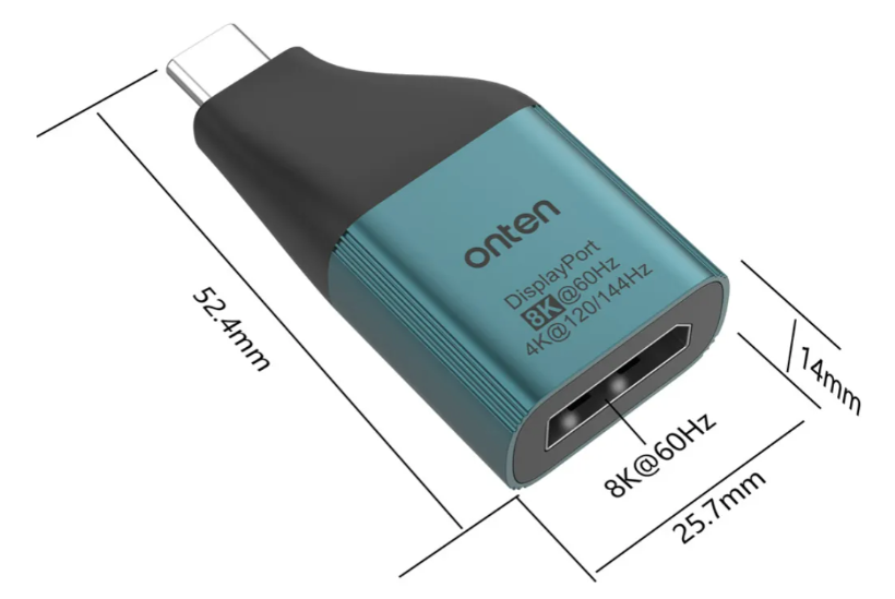 Adaptador USB-C a DisplayPort 8K@60Hz Onten OTN-UC103