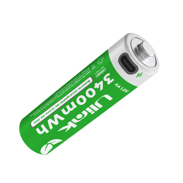 Pilas Recargable 2xAA Carga USB-C de 3400mWh Ulink
