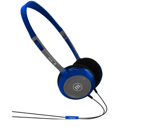Audífonos ultraliviados con cable  3.5mm Maxell HP-200TRRS azul