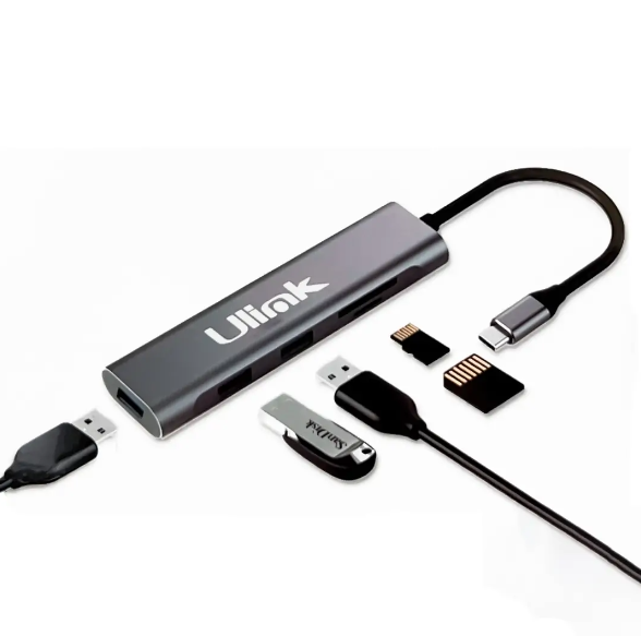 Hub adaptador multipuerto USB-C 5 en 1 Ulink UL-ADC530RD