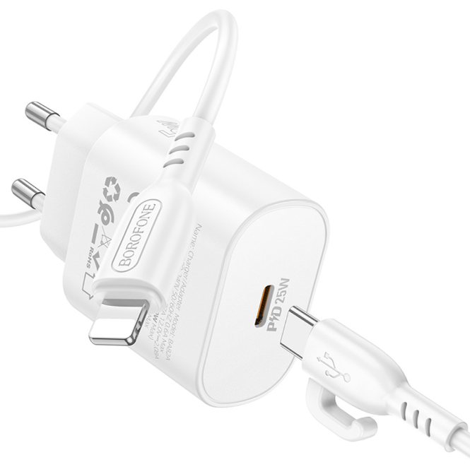 Cargador de pared  USB-C a Lightning 25W Borofone BA82A New