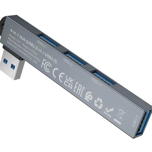 Adaptador Hub USB 4 en 1 5Gbps 3.0 Borofone FH1