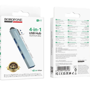 Adaptador Hub USB 4 en 1 5Gbps 3.0 Borofone FH1