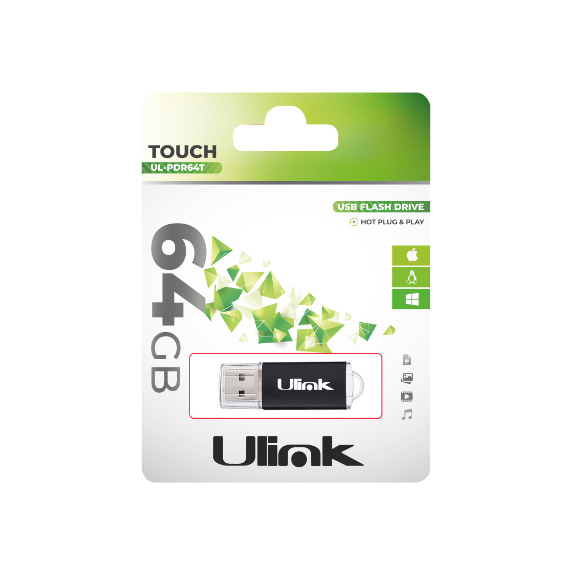 Pendrive USB 64GB 2.0 Flash Drive Touch Ulink UL-PDR64T