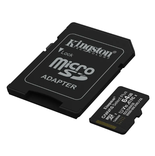 Memoria Micro SD+ adaptador 64GB 100MB/s V10 A1 Kingston SDCS3