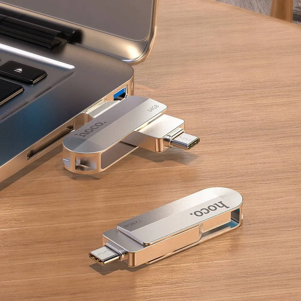 Pendrive  USB-C TO USB 3.0 Flash Drive 64GB Metal Grey Hoco UD10