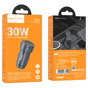 Cargador de Auto doble puerto USB to USB-C 30W Hoco Z57A