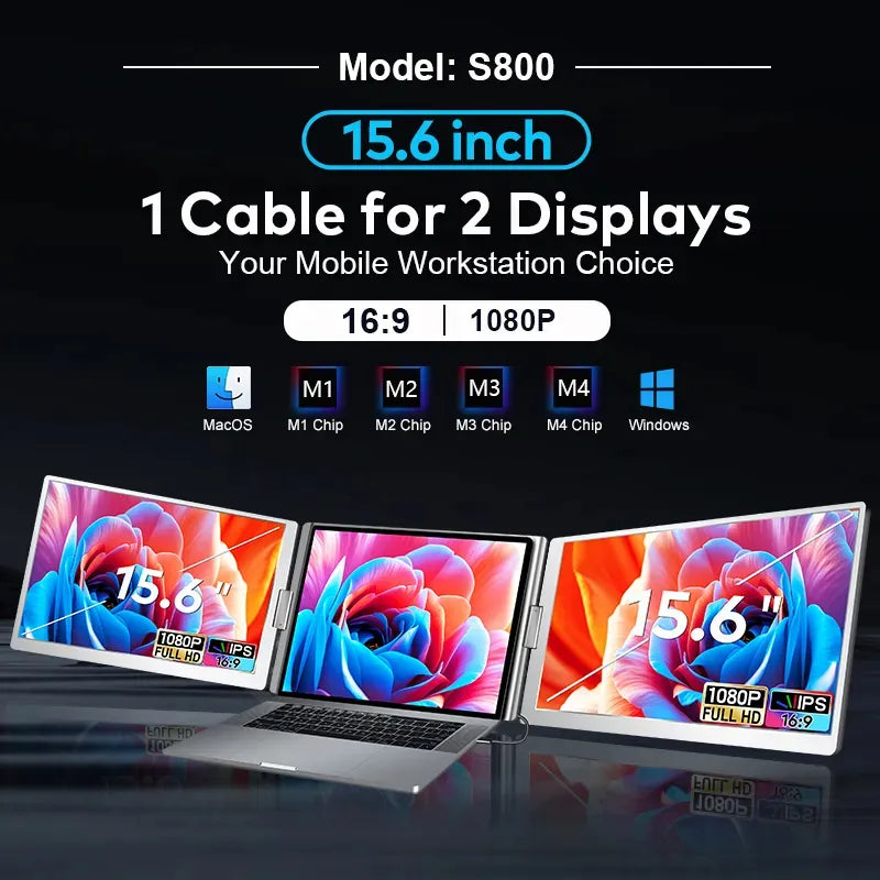 Extensor de monitor doble pantalla 15.6¨CW-S800