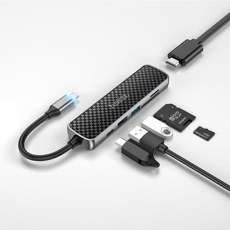 Hub Hoco Hb24  Usb-C multifunción 6 en 1 4k