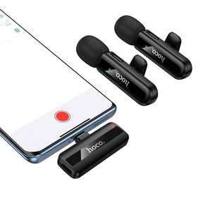 Micrófono inalámbrico de solapa Dual Mic USB-C Y para IP Hoco L20A