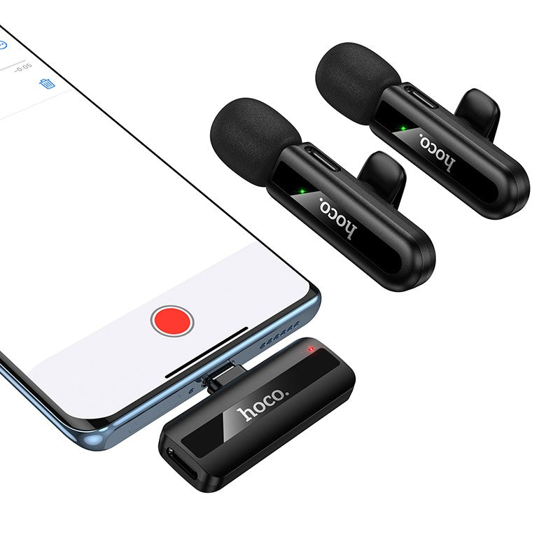 Micrófono inalámbrico de solapa Dual Mic USB-C Y para IP Hoco L20A