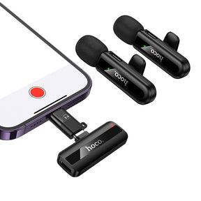 Micrófono inalámbrico de solapa Dual Mic USB-C Y para IP Hoco L20A