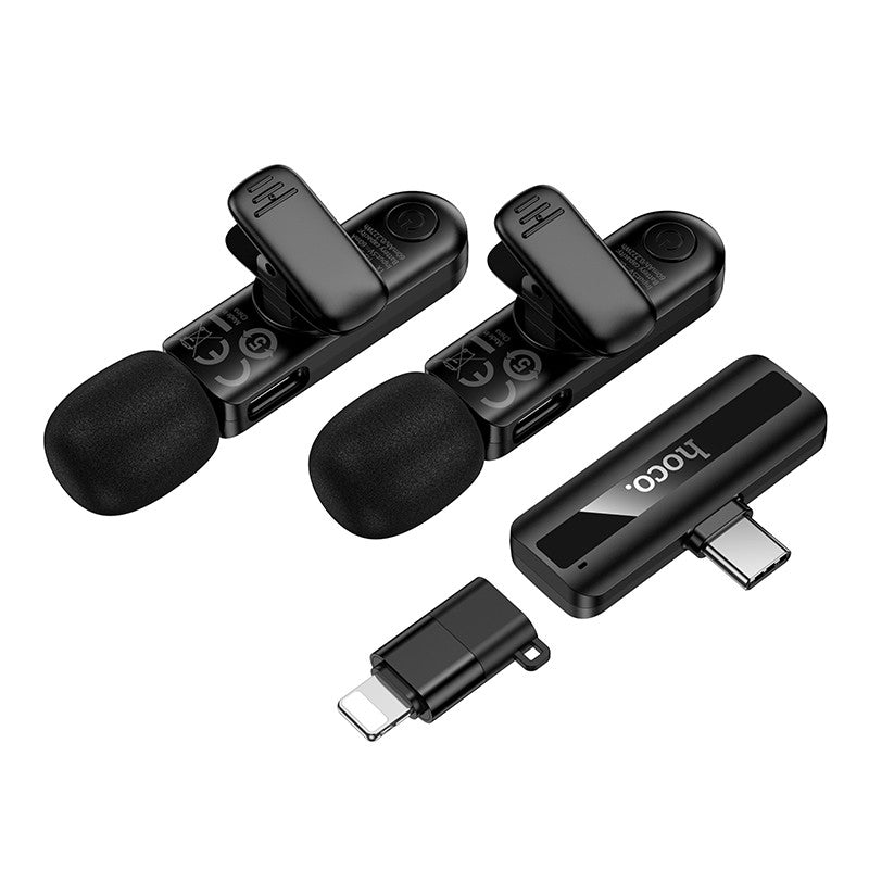Micrófono inalámbrico de solapa Dual Mic USB-C Y para IP Hoco L20A