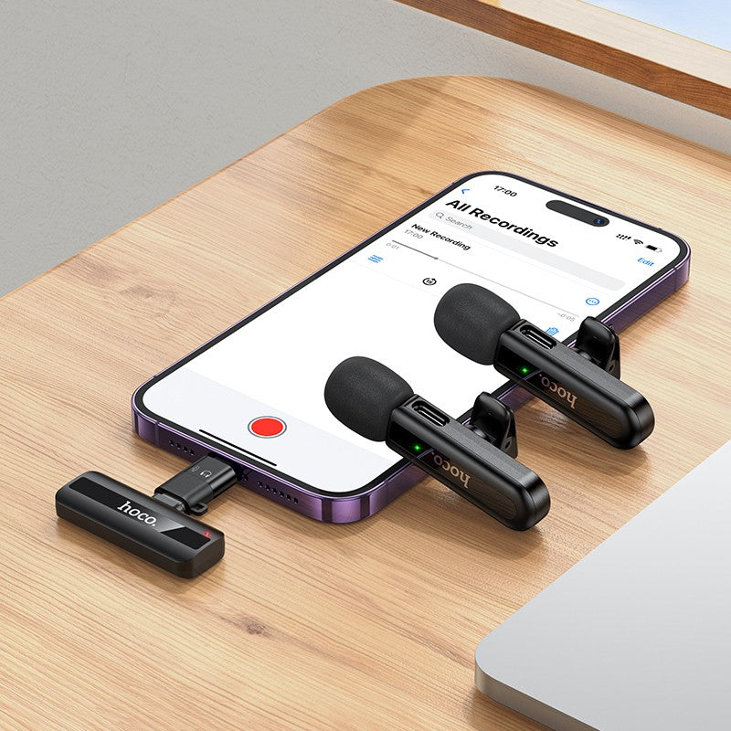 Micrófono inalámbrico de solapa Dual Mic USB-C Y para IP Hoco L20A