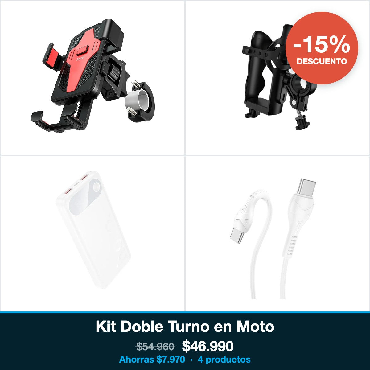 Kit Doble Turno en Moto — 15% de descuento, ahorras $7.970