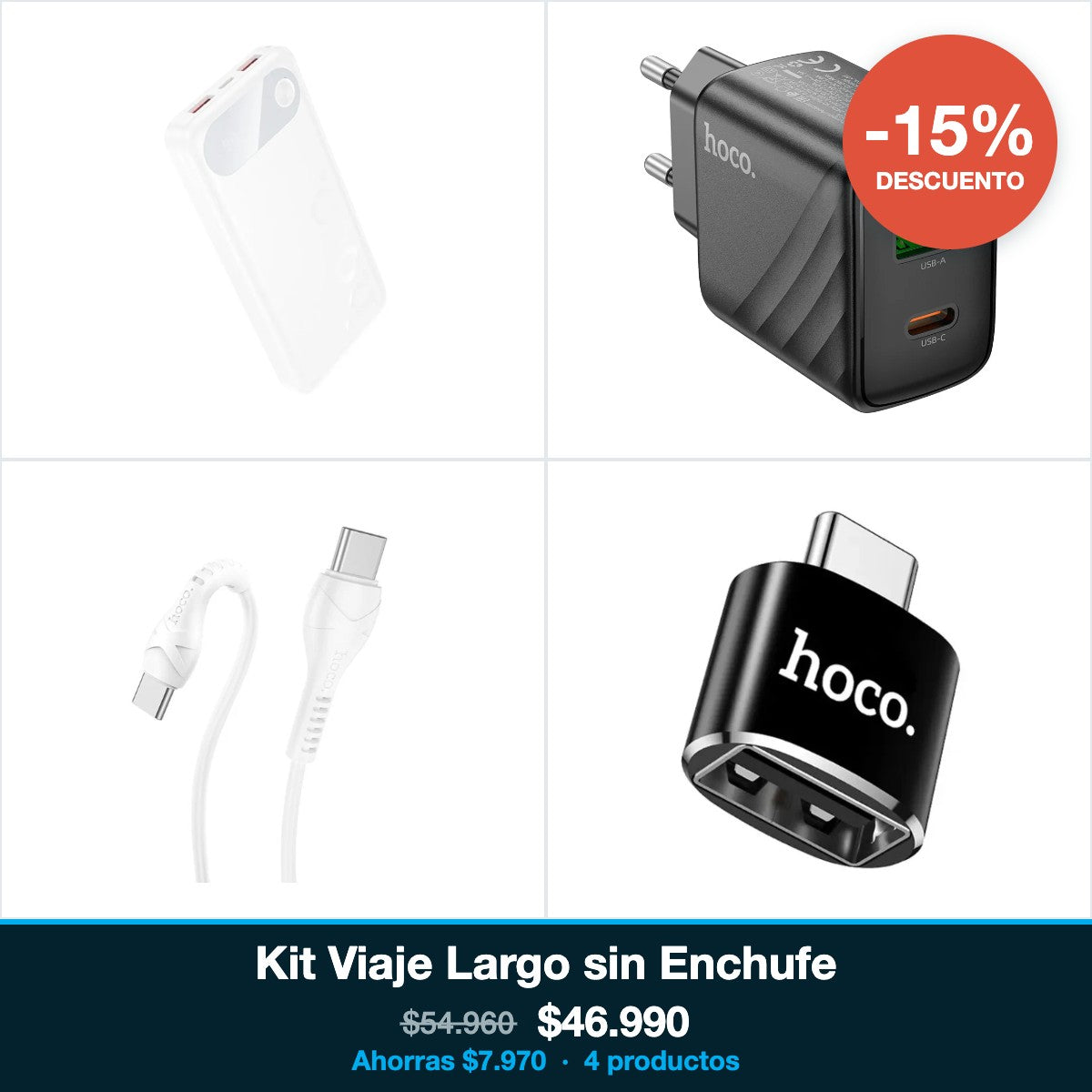 Kit Viaje Largo sin Enchufe — 15% de descuento, ahorras $7.970