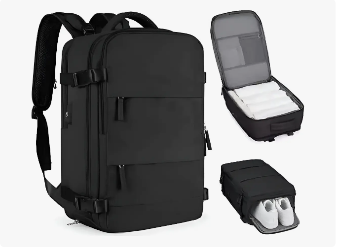 Mochila Bolso Viaje Organizador Abajo Avion 40l Capacidad